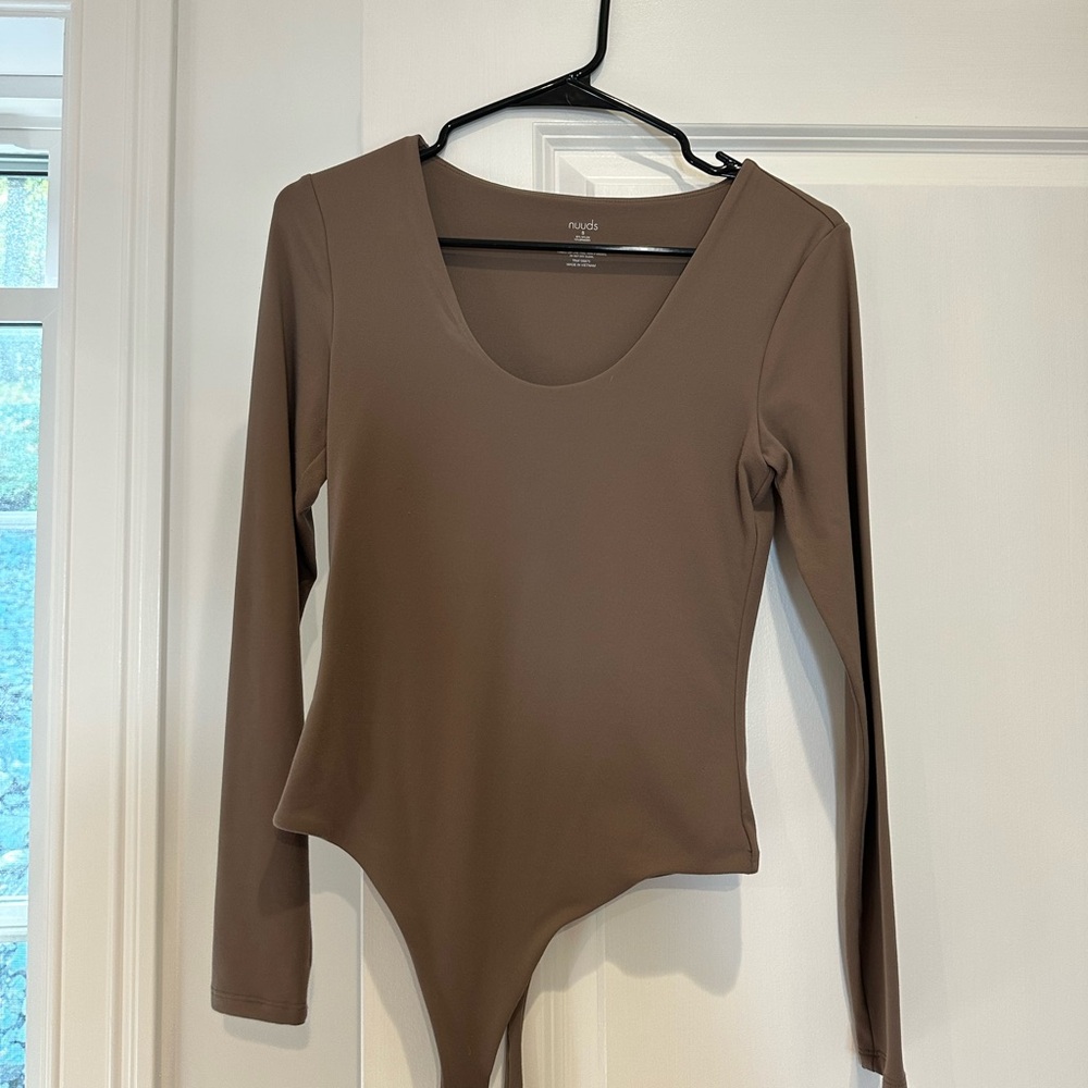 Nuuds Tan Nylon Blend Top